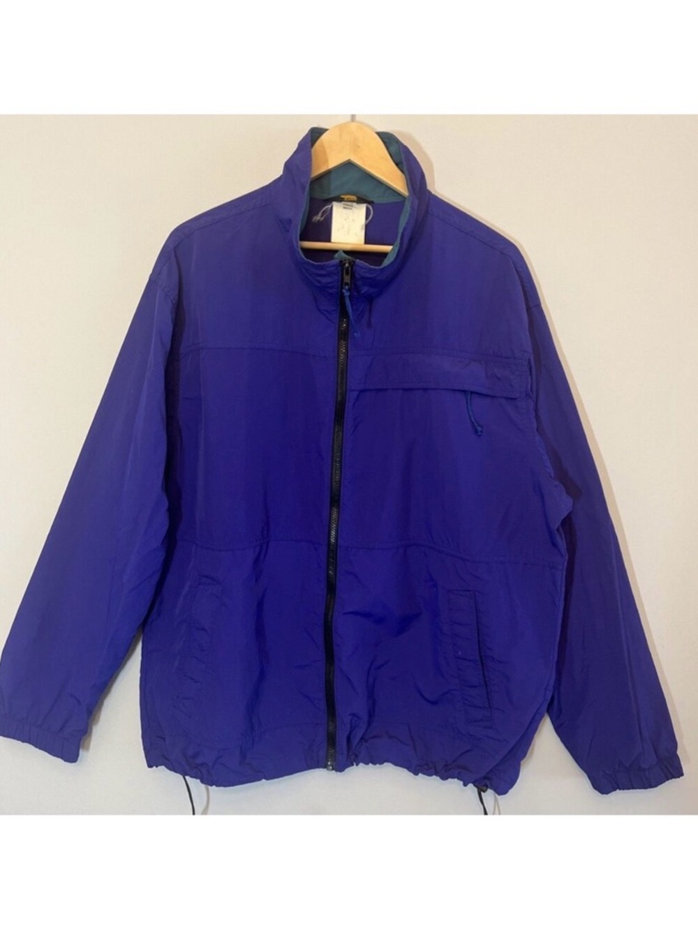 VTG 90s REI Versatech Rain Windbreaker Anorak Full Zip Jacket Purple Teal Size L